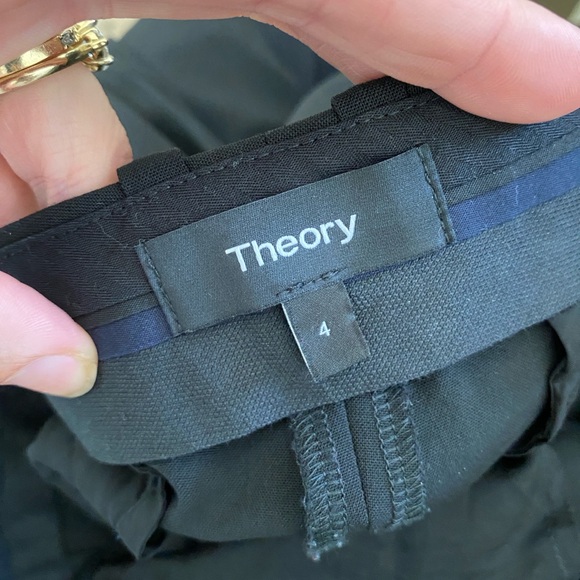 Theory Demitria Wool-Blend Flared Pants Trousers Black Size 4 - Picture 11 of 12